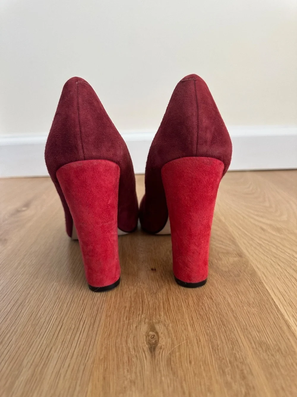 Red Suede Pumps
